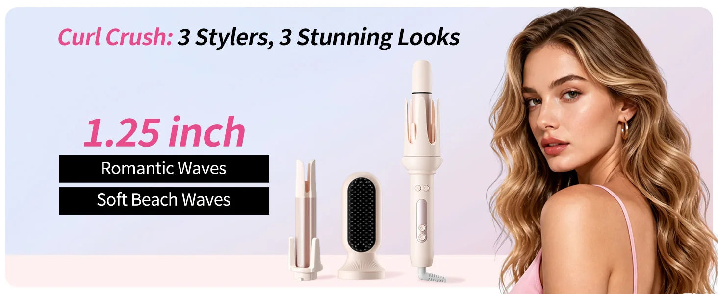 Romantic 1.25-inch waves shown with the DYHOO 3-in-1 Styling Set