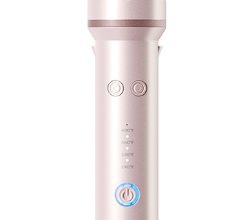 Directional controls and temperature indicators on the DYHOO Automatic Curling Iron