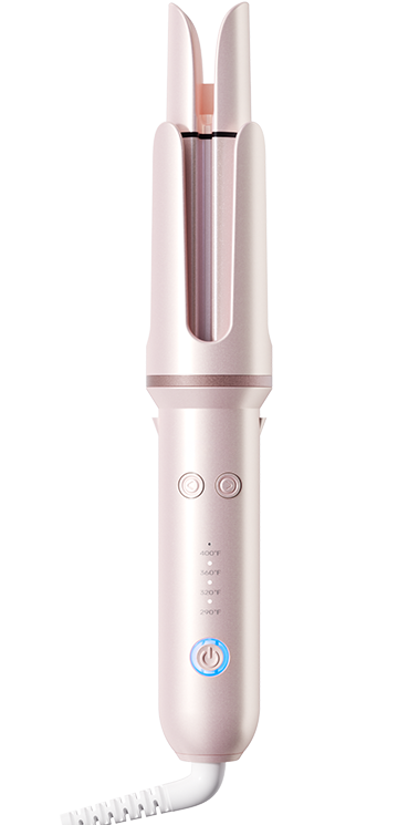 Front view of the blush pink DYHOO Automatic Curling Iron