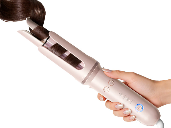 DYHOO Automatic Curling Iron wrapping a section of hair during styling