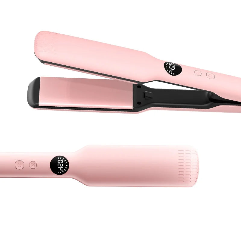 DYHOO Ceramic Hair Straightener plate and digital temperature display detail